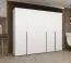 Armoire penderie Eiger 36 | 5 portes battantes | Soft-Close | 3 tringles | Blanc | 2,5 m de large | Poignées noires