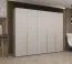 Armoire penderie Eiger 44 | 3 barres de suspension | 2,5 m de large | 3 portes | Finition cachemire & poignées dorées | Soft-Close