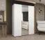 Armoire penderie 1,5 m Eiger 71 | Blanc | Miroir | Poignées dorées | Soft-Close