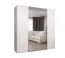 Armoire à portes battantes Eiger 82 | 2 m de large | Blanc, miroirs, poignées dorées, Soft-Close