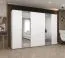Armoire penderie 3m Eiger 103 blanc | 2 portes miroir | 4 tringles | Soft-Close | Poignées cachemire