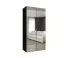 Armoire à portes battantes Eiger 117 | Noir | Fermeture douce | 100 cm | Poignées effet cachemire