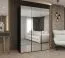 Armoire à portes battantes Eiger 127 | 3 portes miroir | 2 penderies | Noir | 150 cm largeur