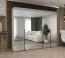 Armoire à portes battantes Eiger 146 | 5 portes miroir | 2,5 m de large | Blanc | Soft-Close | Poignées noires