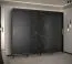 Grande armoire à portes coulissantes avec trois portes Jotunheimen 96, couleur : noir - Dimensions : 208 x 250,5 x 62 cm (H x L x P)