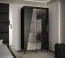 Elégante armoire à portes coulissantes avec miroir Jotunheimen 208, couleur : noir - Dimensions : 208 x 120,5 x 62 cm (H x L x P)