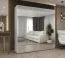 Armoire Korab 137 | 2 m de large | Portes battantes miroir | Blanc & Or | Soft-Close | 2 compartiments