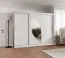 Armoire penderie Jorasses 22 | Blanc | 2 portes miroir coulissantes | 2,5 m largeur | 10 compartiments