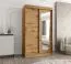 Armoire coulissante Aletschhorn 05 | Miroir intégré | Chêne Artisan | 1,2 m de large | 5 casiers | 2 tringles