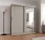 Armoire penderie coulissante Aletschhorn 16 | 1,8 m largeur | 10 compartiments | Finition cachemire | Miroir & rails aluminium