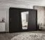 Armoire à portes coulissantes Aletschhorn 23 | Noir | 10 compartiments | 2 portes miroir | 2,5 m de large