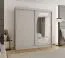 Armoire coulissante Musala 20 cachemire | 2 m de large | miroir intégré | 10 compartiments | rails aluminium