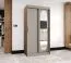 Armoire à portes coulissantes cachemire | Miroir ovale | 1 mètre de large | 5 casiers | 2 tringles