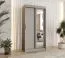 Armoire à portes coulissantes Bernina 04 | Cachemire | 1 mètre | Miroir intégré | 2 tringles | 5 casiers