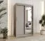 Armoire à portes coulissantes Bernina 08 | Cachemire | 1,2 m de large | Miroir intégré | 2 tringles | 5 casiers