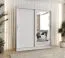 Armoire penderie Bernina 14 blanche | 10 compartiments | 1,8 m | Portes coulissantes & miroir | 2 tringles