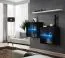 Ensemble de 2 vitrines murales design avec étagère Balestrand 359 | Noir/Blanc | 110 x 130 x 30 cm | Éclairage LED