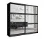 Armoire portes coulissantes miroir | Chêne Wellington | 2,3 m largeur | 2 tringles | 10 compartiments