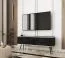Meuble TV suspendu design marbre noir | Fonction push-to-open | Horsham 28 | 2 compartiments à clapet | Protection ABS