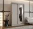 Armoire à portes coulissantes Lagginhorn 08 | cachemire | 1,2 m | 2 penderies | 5 étagères | miroir | rails en aluminium
