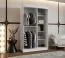 Armoire à portes coulissantes Lagginhorn 06 | 1,2 m | Blanc | Porte miroir | 5 compartiments | 2 tringles
