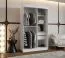 Armoire à portes coulissantes Lagginhorn 06 | 1,2 m | Blanc | Porte miroir | 5 compartiments | 2 tringles