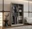 Armoire à portes coulissantes Lagginhorn 08 | cachemire | 1,2 m | 2 penderies | 5 étagères | miroir | rails en aluminium