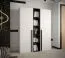 Armoire blanche moderne 184 x 50 x 42 cm | 2 compartiments | Tringle à vêtements | Finition mate