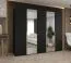 Armoire penderie Eiger 96 | Noir | 2,5 m de large | 2 portes miroir | 3 tringles | Poignées or | Fermeture douce