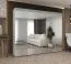 Armoire penderie Eiger 147 blanche | 5 portes miroir soft-close | 3 tringles | 2,5 m largeur | Poignées cachemire
