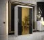 Armoire moderne Hochfeiler 29, Couleur : Blanc / Marbre noir - Dimensions : 200 x 120 x 62 cm (h x l x p), avec cinq casiers et deux miroirs