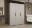 Armoire penderie 3 portes battantes | 2 tringles à vêtements | Soft-Close | 1,5 m | Cachemire & noir