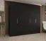 Armoire à portes battantes Korab 40 | Noir | 2,5 m de large | 3 penderies | Poignées couleur cachemire | Soft-Close