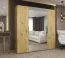 Armoire penderie 2 portes miroir Korab 78 | Chêne artisan | 2 m | Soft-Close | Poignées noires