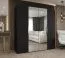 Armoire penderie Korab 84 noire | 2 tringles | Fermeture douce | 2 m de large | Poignées couleur cachemireées | 2 compartiments | Portes battantes