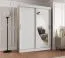 Armoire penderie Jorasses 10 | 1,5 m de large | Porte miroir | Blanc moderne | 5 compartiments | 2 tringles | Portes coulissantes