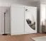 Armoire penderie Jorasses 18 blanc | 1 porte miroir | 2 m de large | portes coulissantes | 10 compartiments