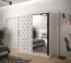 Armoire au design moderne Dom 94, Couleur : Blanc mat / Noir mat - Dimensions : 200 x 180 x 62 cm (h x l x p), avec une porte à miroir