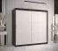 Armoire penderie 10 compartiments Liskamm 15 | 200 x 180 x 62 cm | Noir mat / Blanc mat | 2 portes coulissantes