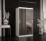 Armoire Balmenhorn 74 | 5 casiers | Blanc mat & Noir mat | Porte miroir | 200 x 100 x 62 cm