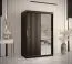 Armoire avec une porte miroir Balmenhorn 80, Couleur : Noir mat - Dimensions : 200 x 120 x 62 cm (h x l x p), avec grand espace de rangement