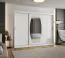 Armoire penderie avec porte miroir Musala 22 | Blanc | 2,5 m de large | 10 compartiments | Rails aluminium