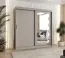 Armoire portes coulissantes Bernina 20 | Cachemire | Miroir intégré | 2 tringles | 10 compartiments | Largeur 2 m