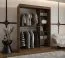 Armoire à portes coulissantes / Penderie à vêtements / Couleur : Noyer Warmia / 150 x 62 x 200 cm / 2 tringles à vêtements / Système de glissières fiable / 5 compartiments / Miroir décoratif