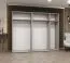Armoire penderie Eiger 44 | 3 barres de suspension | 2,5 m de large | 3 portes | Finition cachemire & poignées dorées | Soft-Close