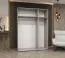 Armoire penderie Eiger 72 | 2 tringles | 2 compartiments | porte miroir | 150 cm largeur | noir | poignées Soft-Close
