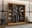 Penderie / Armoire à portes coulissantes / Couleur : Chêne artisan / porte miroir décorative / 180 x 62 x 200 / 10 compartiments / 2 tringles à vêtements / Détails modernes