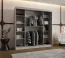 Armoire | Cachemire | 10 compartiments | 200 x 62 x 200 cm | 2 tringles | porte miroir décorative | armoire à portes coulissantes | finition haut de gamme