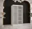 Armoire au design élégant Hochfeiler 25, Couleur : Blanc / Marbre noir - Dimensions : 200 x 100 x 62 cm (h x l x p), avec cinq casiers et deux miroirs