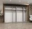 Armoire penderie portes battantes soft-close | 3 m de large | 4 compartiments | Noir & Or | Korab 52